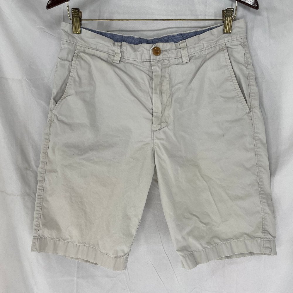 Men's J.Crew Club Shorts Size 31 x 10 Flat Front White All Cotton